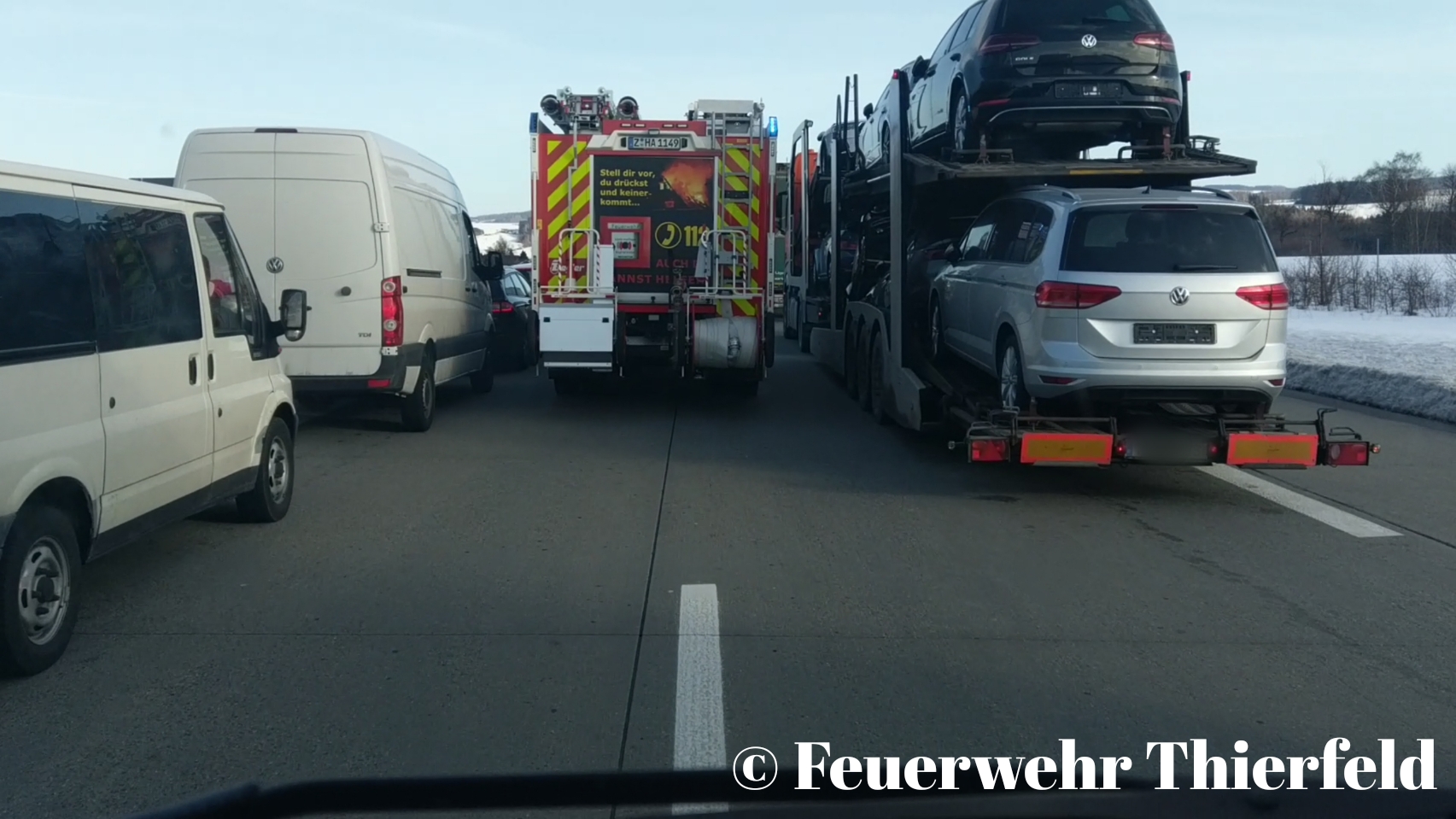 Einsatz 5: TMR2 -A72 Hof Richtung Leipzig  zwischen AS Hartenstein und Stollberg West